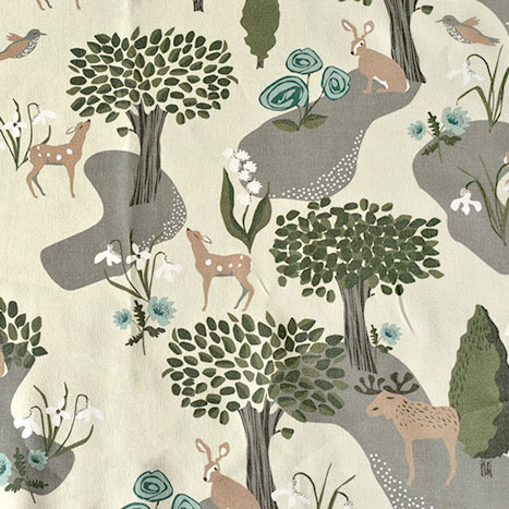 【ハーフ＆ハーフ】ARVIDSSONS TEXTIL 動物たちのお城  約70cm×50cm