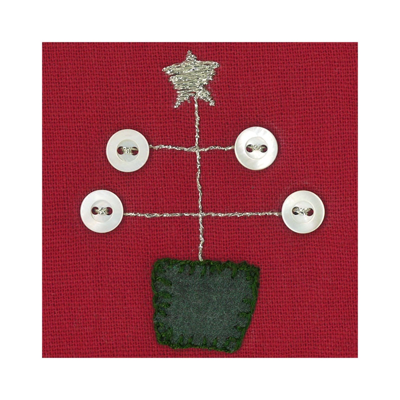 【50%OFF】6.5cm足つき木工フレーム用キット(2ヶセット) レッドとグリーンのツリー