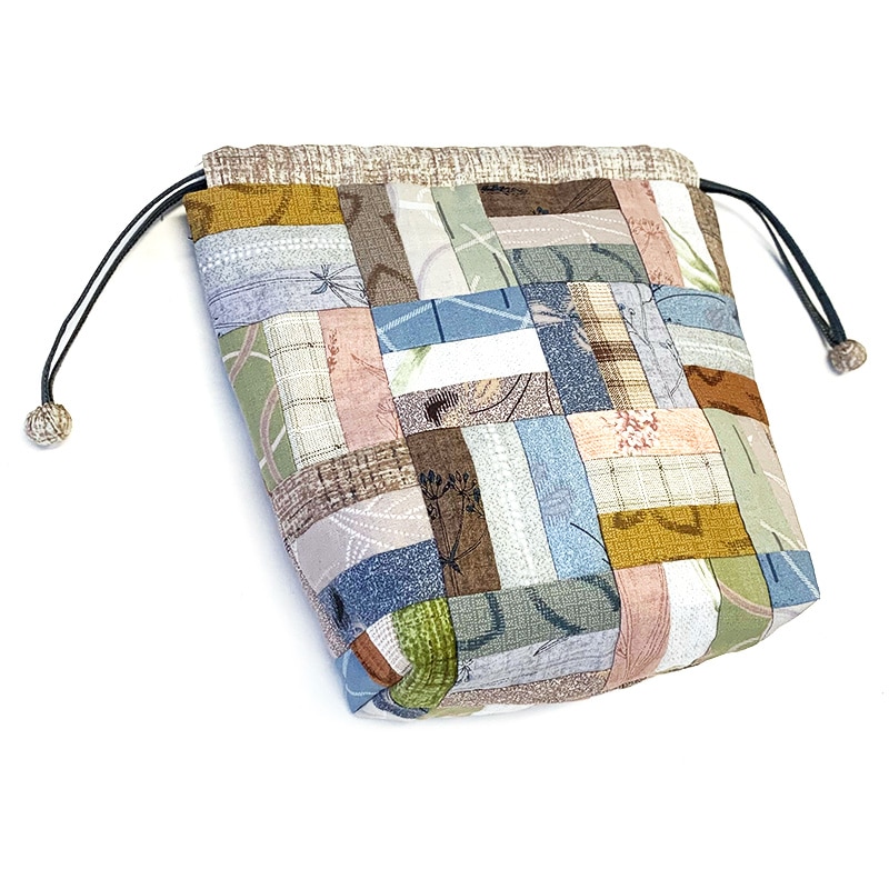 【20%OFF】ローマンストライプの巾着(作り方なし)斉藤謠子のトラディショナル・パターン掲載