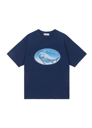 navy ellipse dolphin twinkle T-shirt 