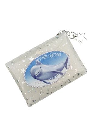 milk white star dolphin pvc pouch