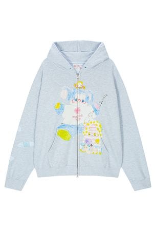 (blue melange) motka ambu blue hug hood zipup