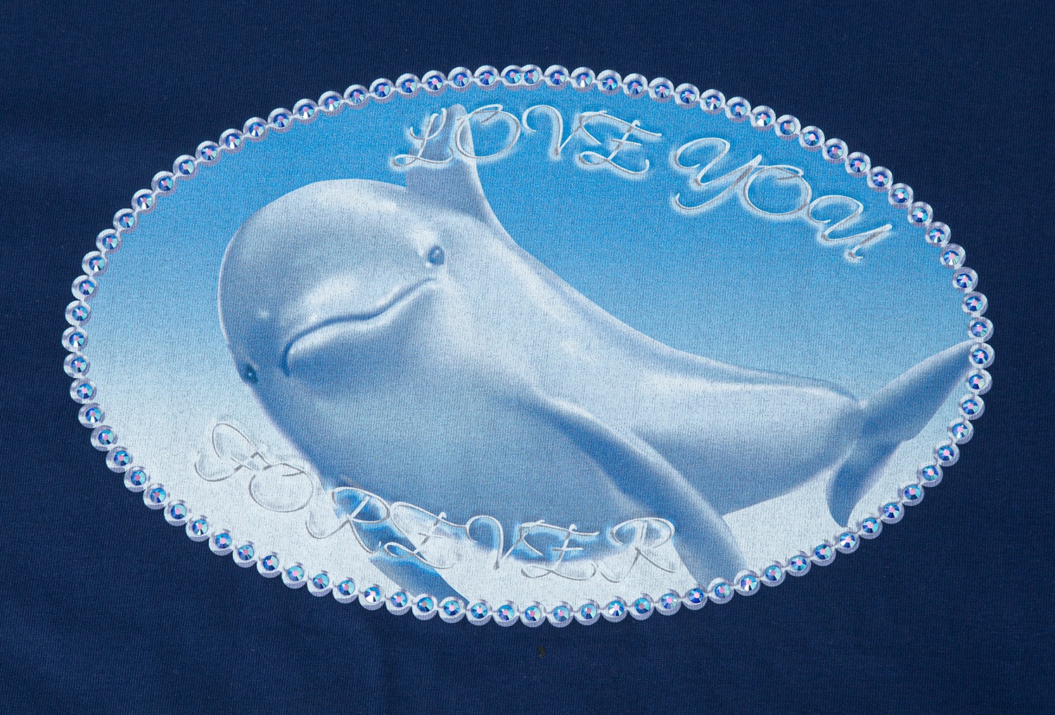 navy ellipse dolphin twinkle T-shirt 