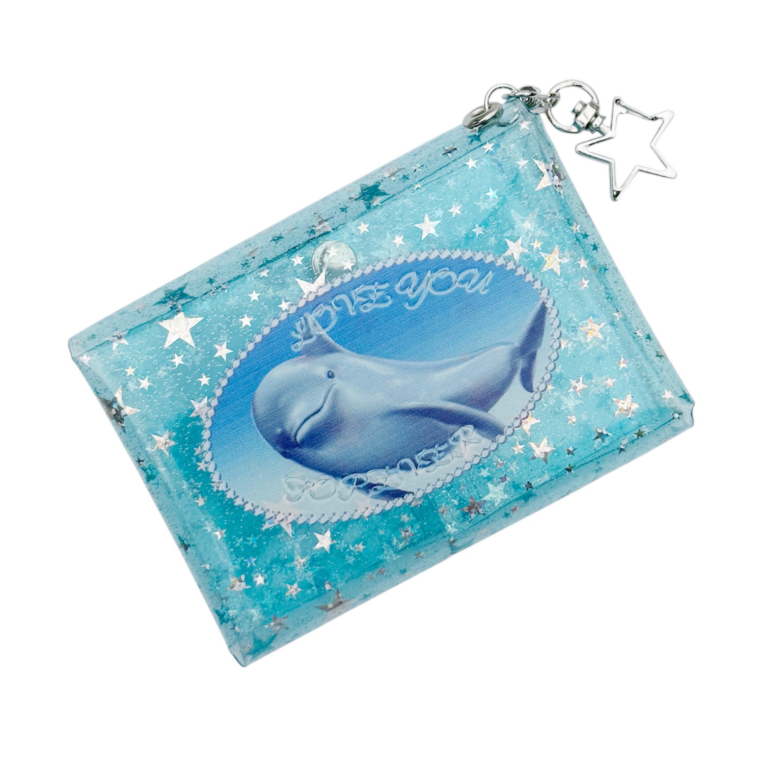 sky blue star dolphin pvc pouch
