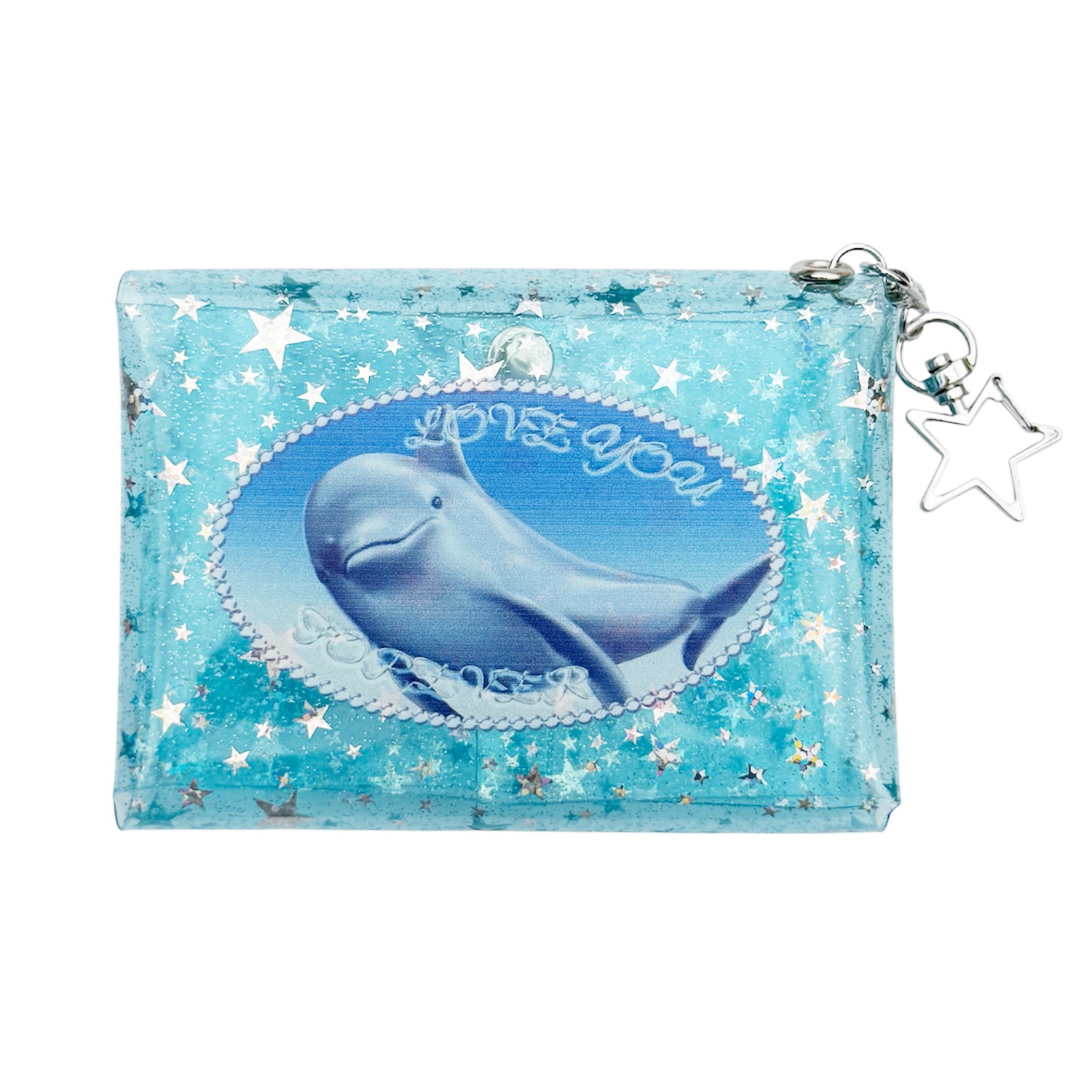 sky blue star dolphin pvc pouch