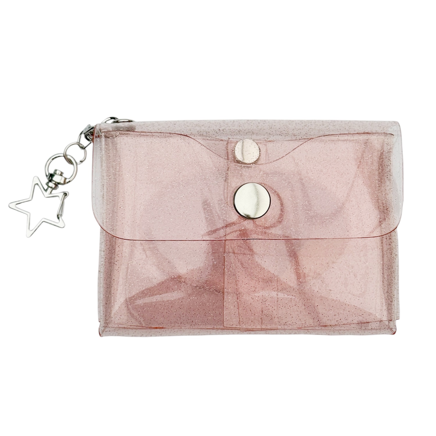peach pink glitter dolphin pvc pouch