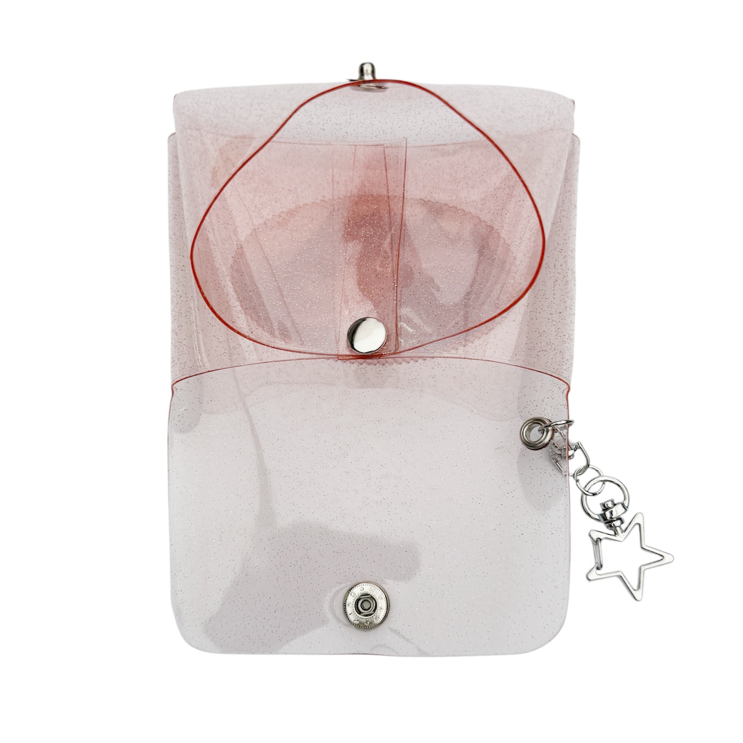 peach pink glitter dolphin pvc pouch