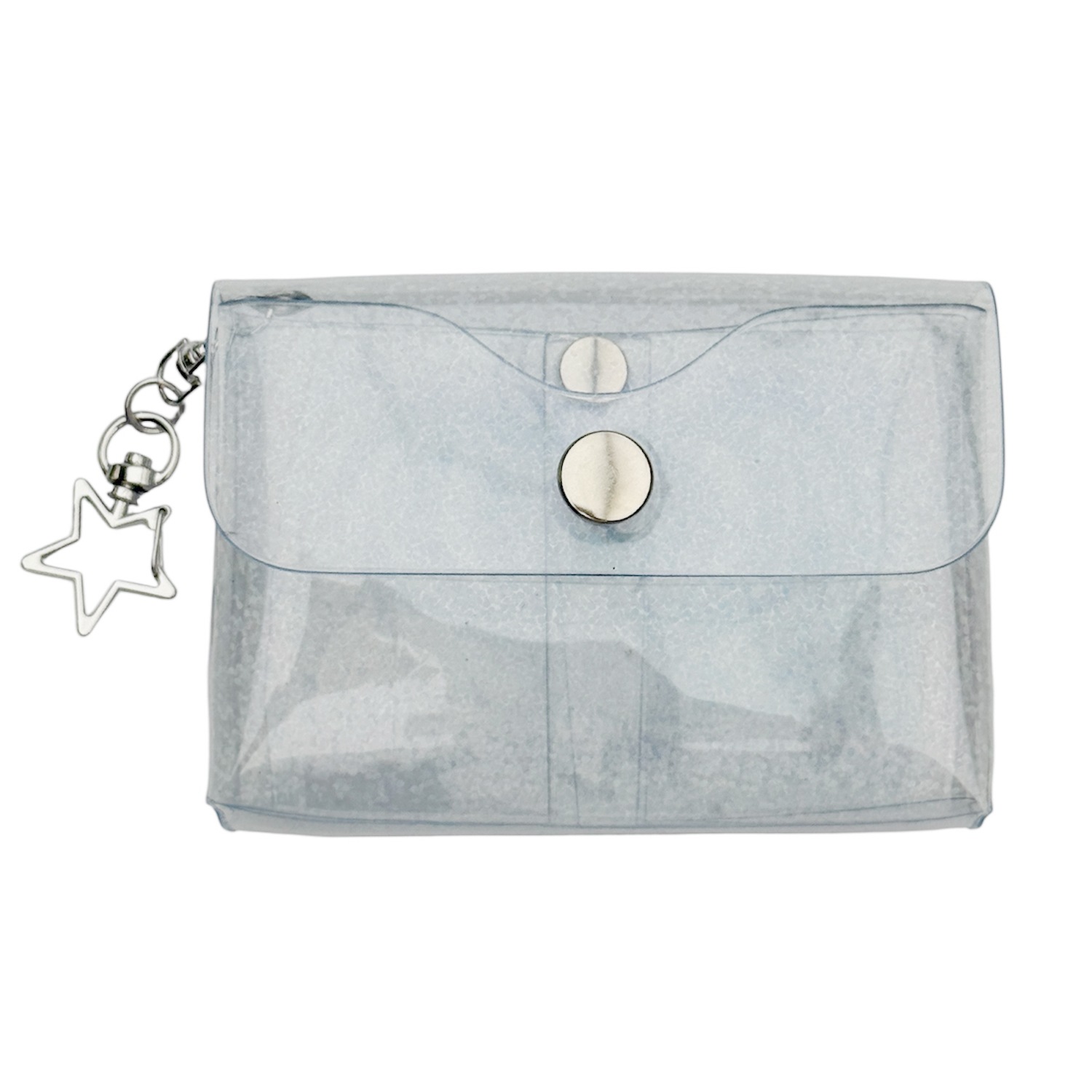 clear hologram heart dolphin pvc pouch