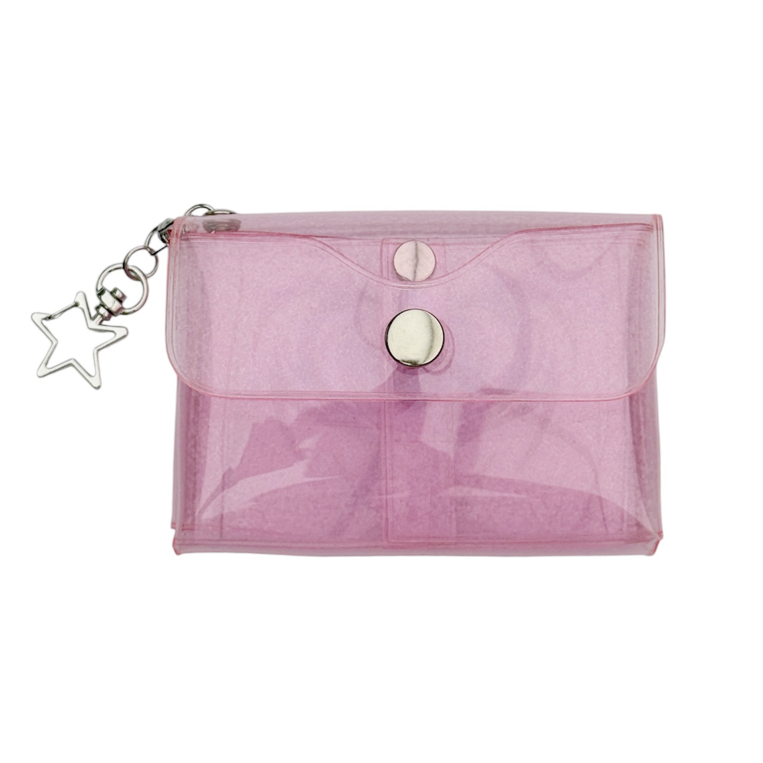 pink hologram heart dolphin pvc pouch