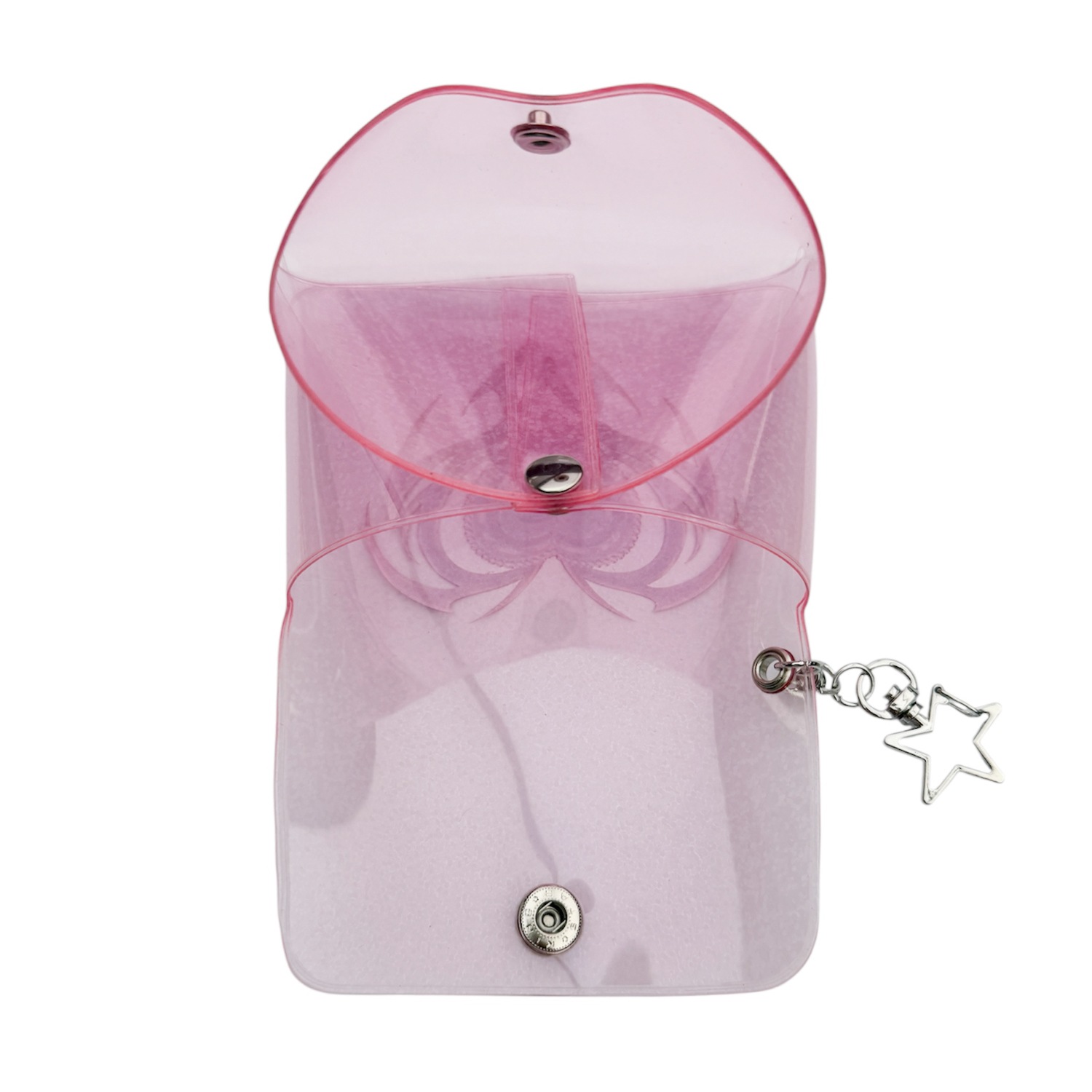 pink hologram heart dolphin pvc pouch