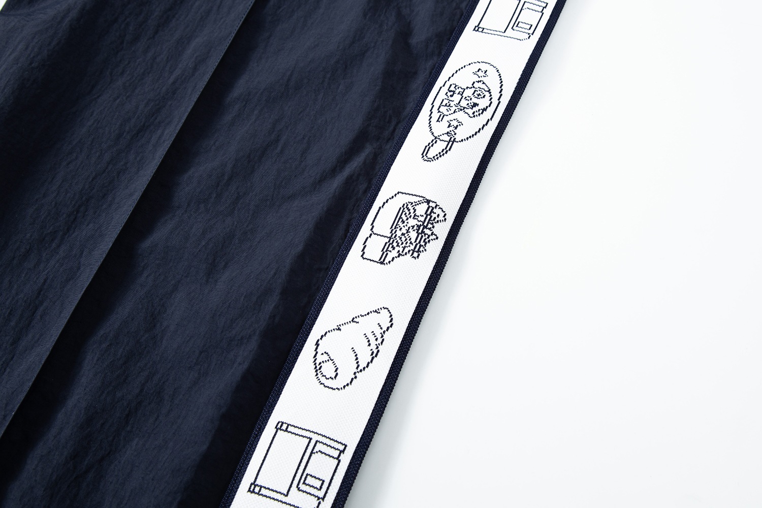 navy jacquard band skirt pants