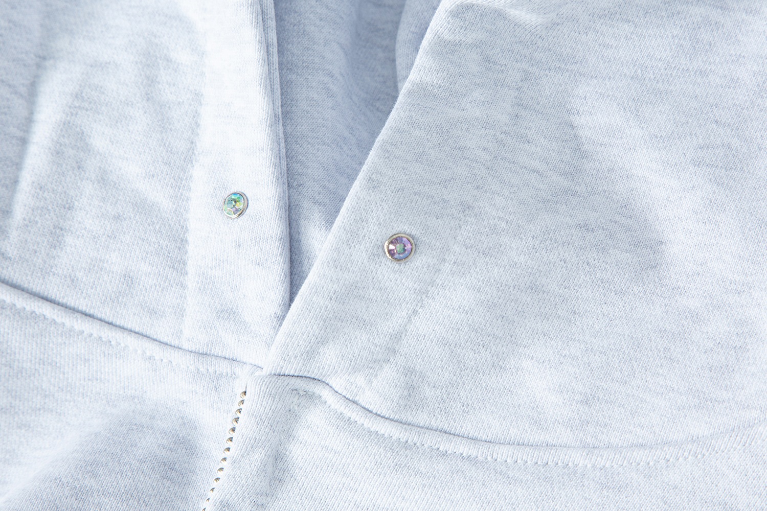 (white melange) motka ambu bed bunny hood zipup