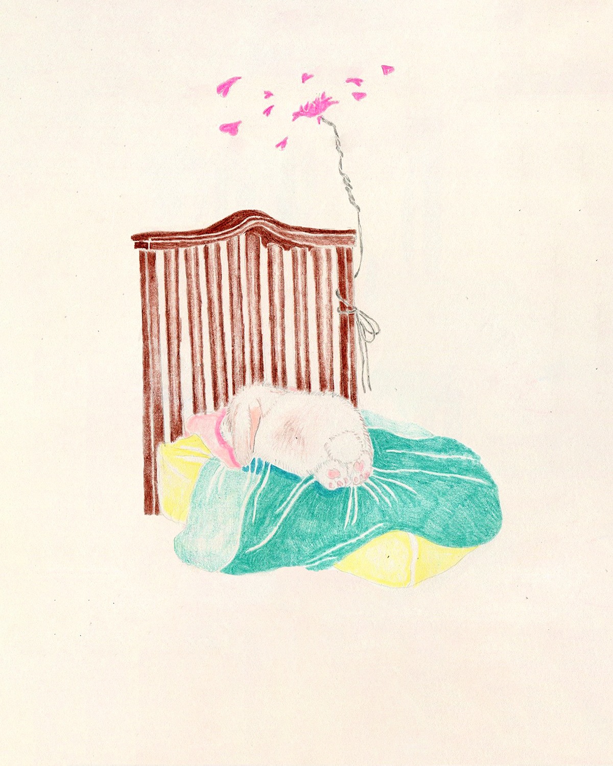 (white melange) motka ambu bed bunny hood zipup