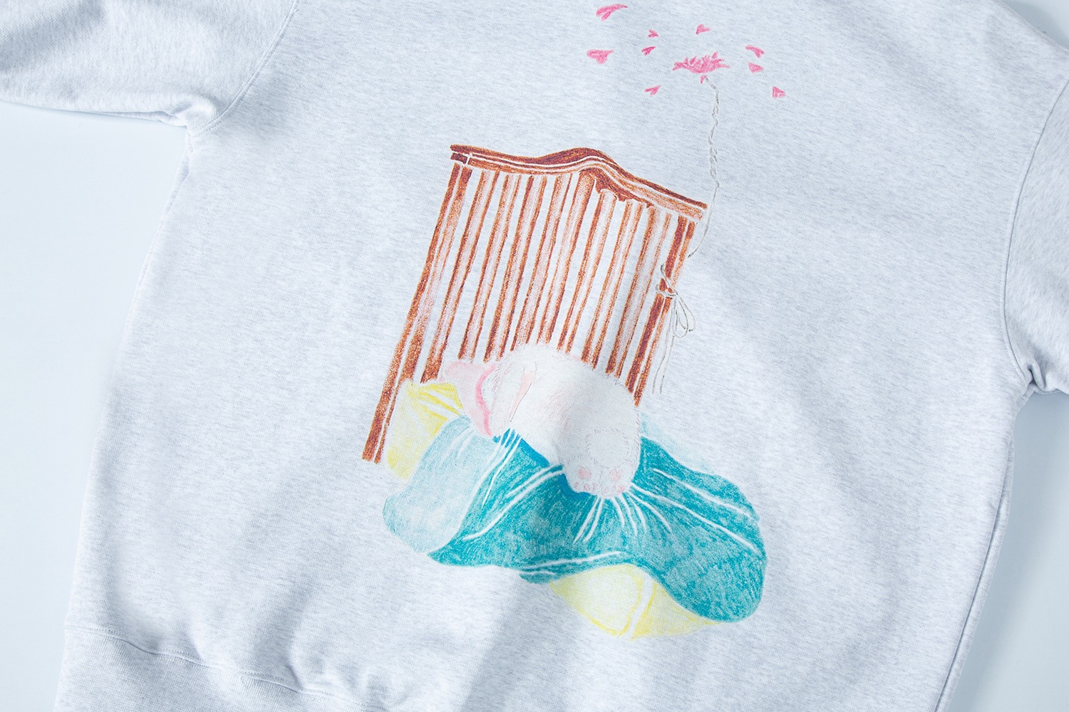 (white melange) motka ambu bed bunny hood zipup