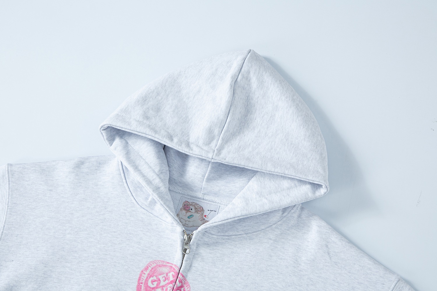 (white melange) motka ambu bed bunny hood zipup