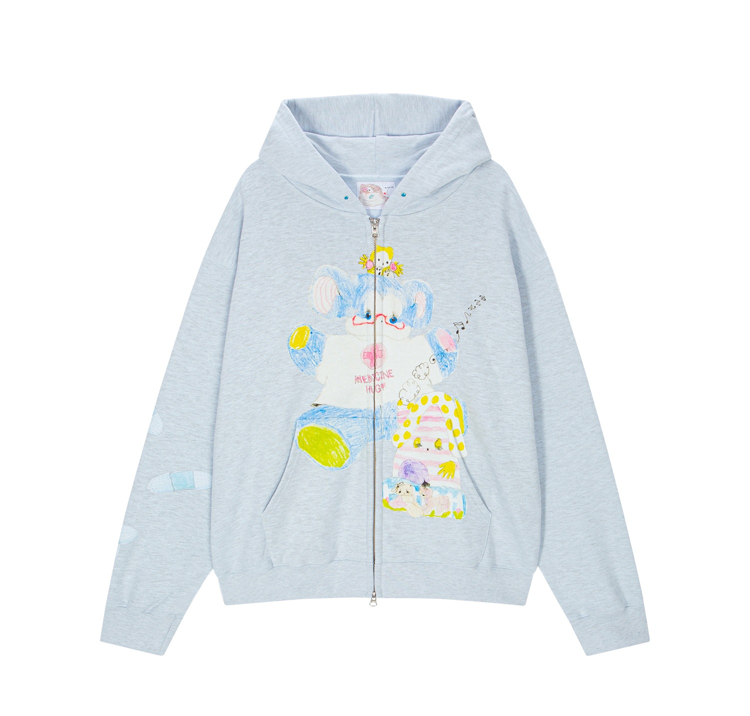 (blue melange) motka ambu blue hug hood zipup