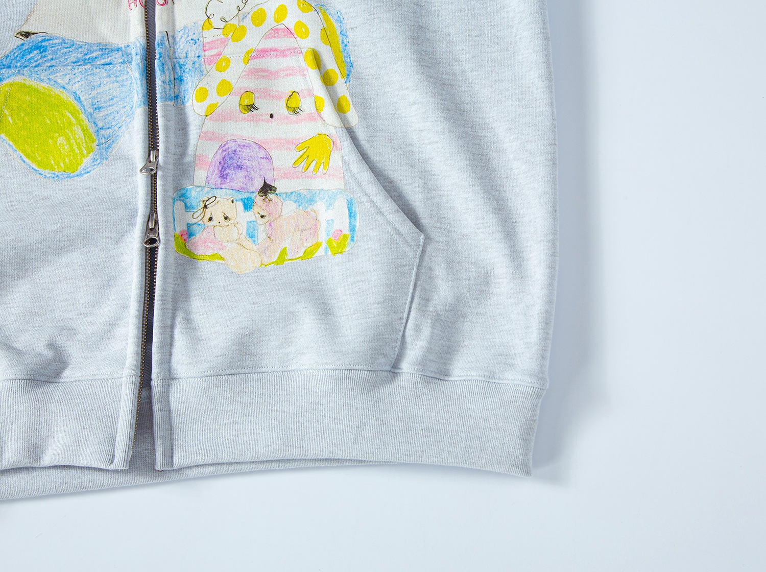 (blue melange) motka ambu blue hug hood zipup