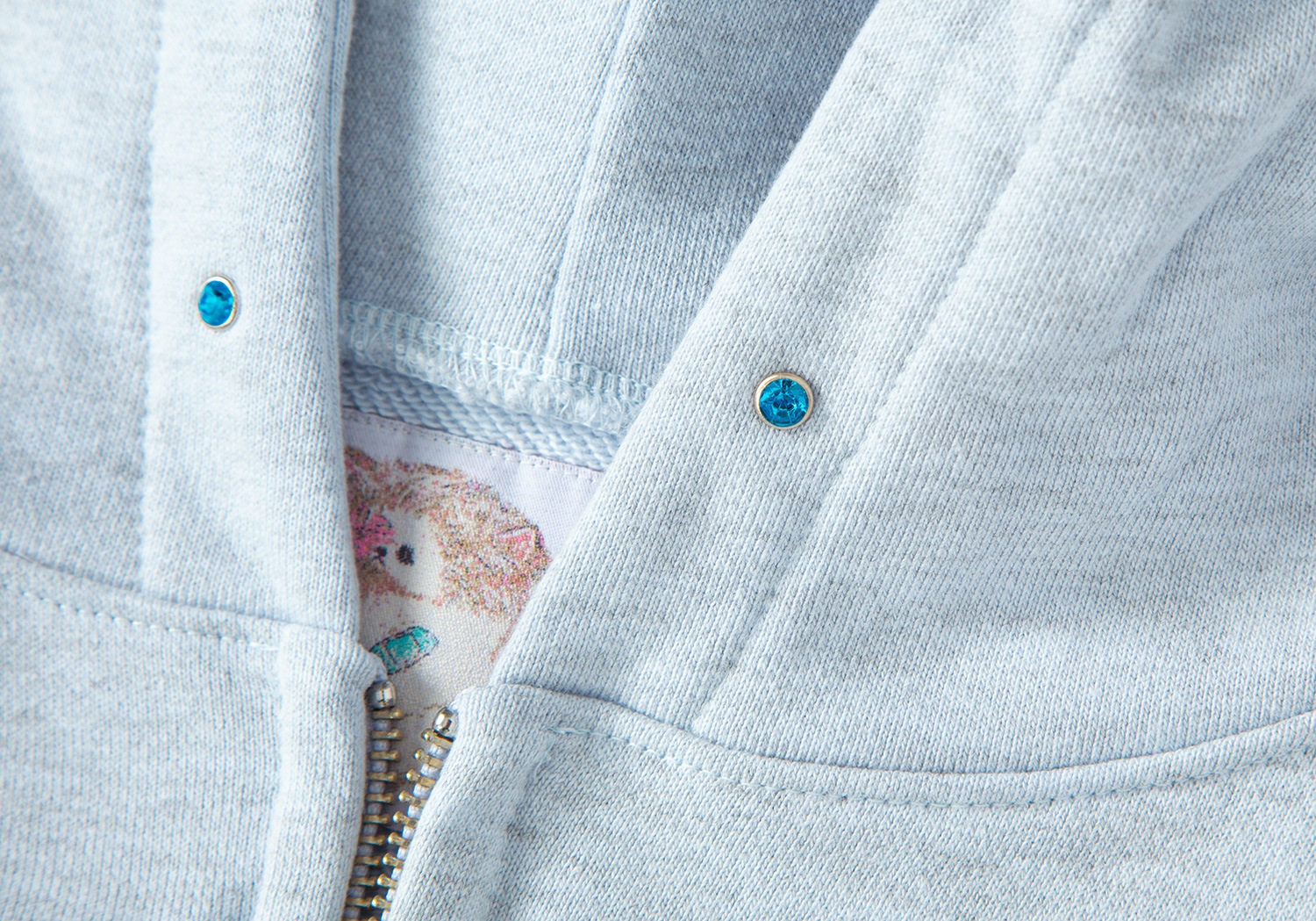 (blue melange) motka ambu blue hug hood zipup