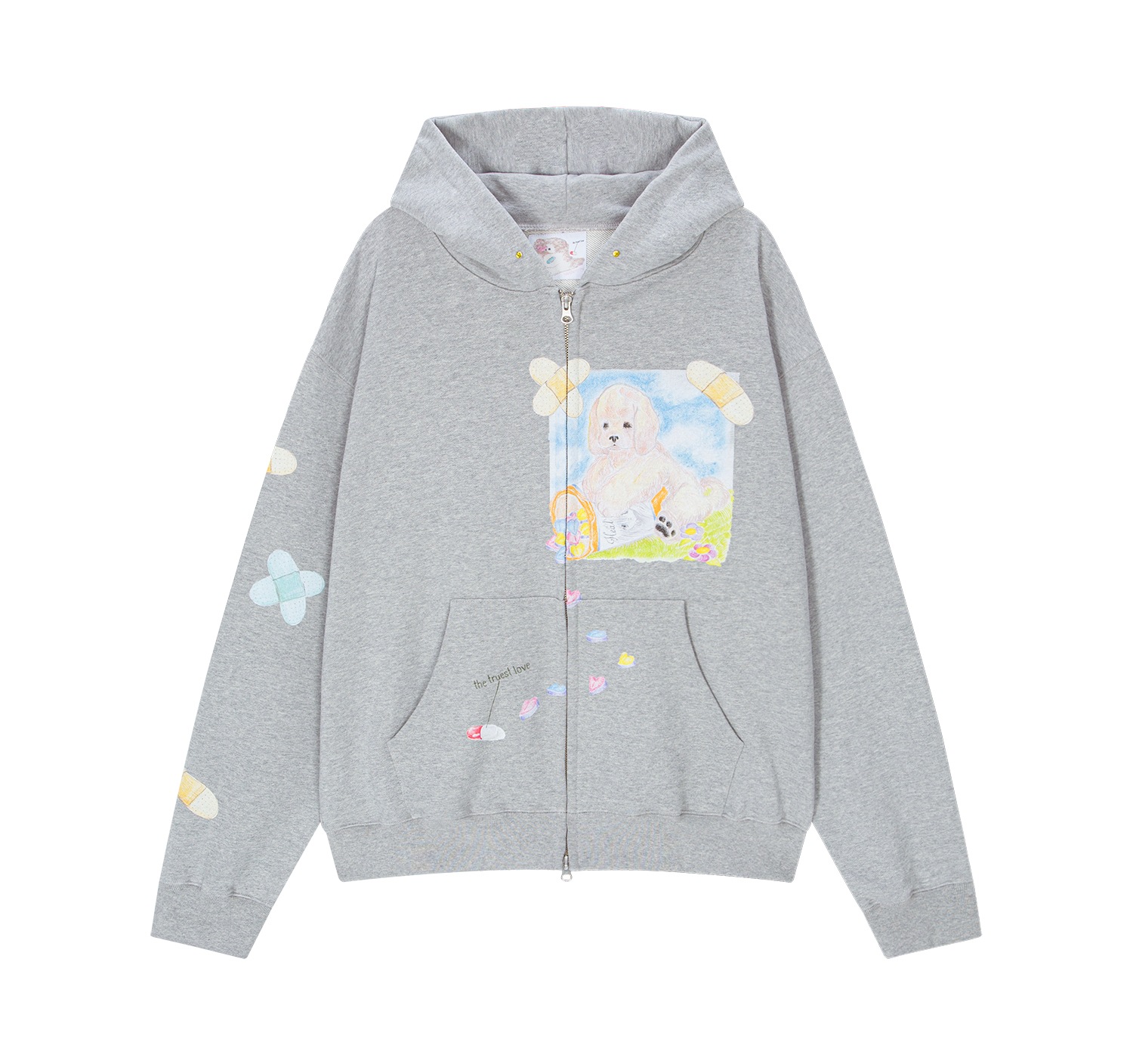 (gray melange) motka ambu puppy hood zipup