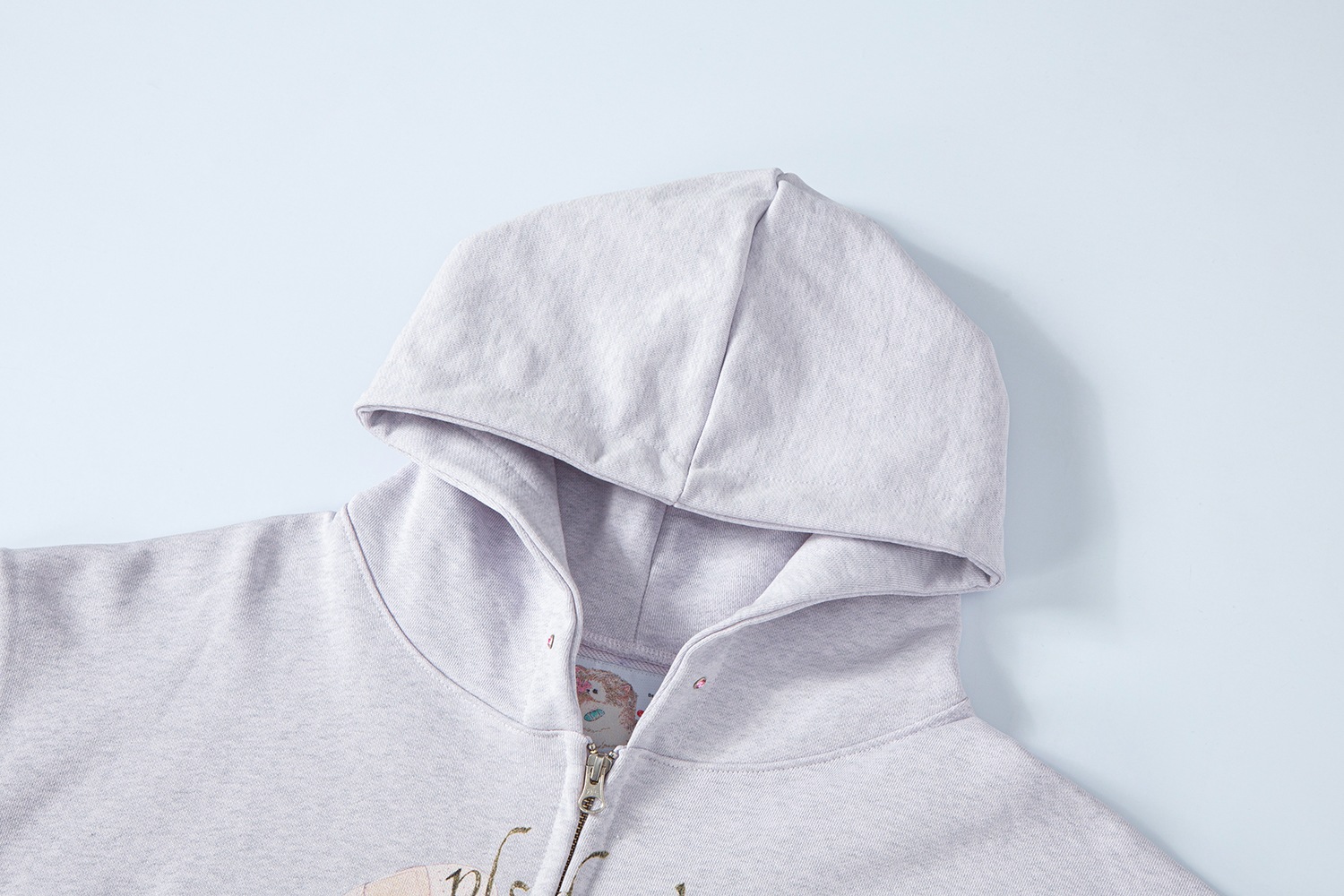 (pink melange) motka ambu band bunny hood zipup