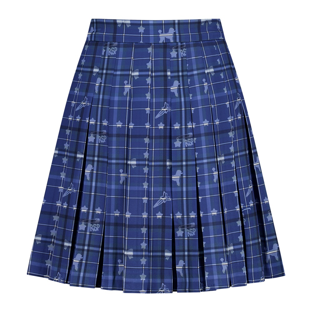 blue rsp check skirt
