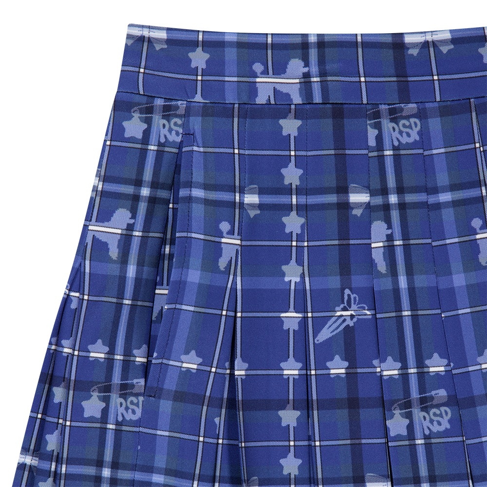 blue rsp check skirt