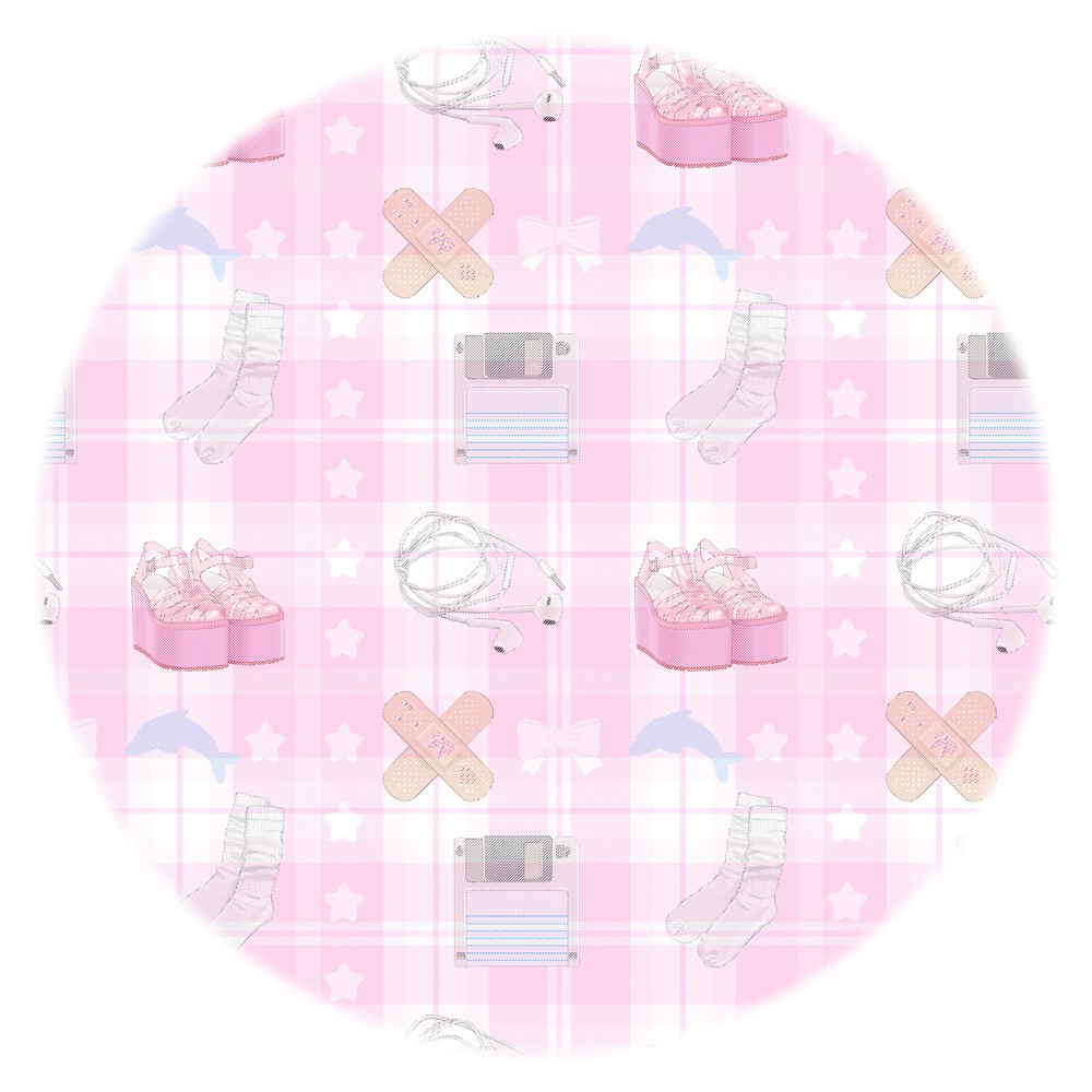 pink check illustration skirt