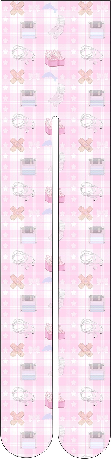 pink check illustration stocking