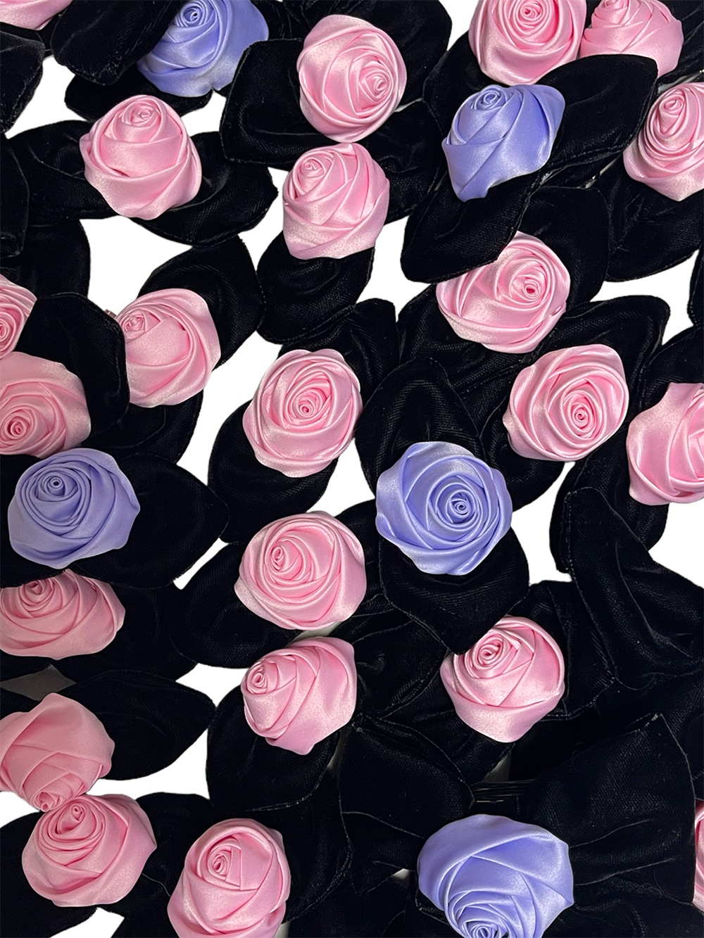 (4type) velvet rose hair clip