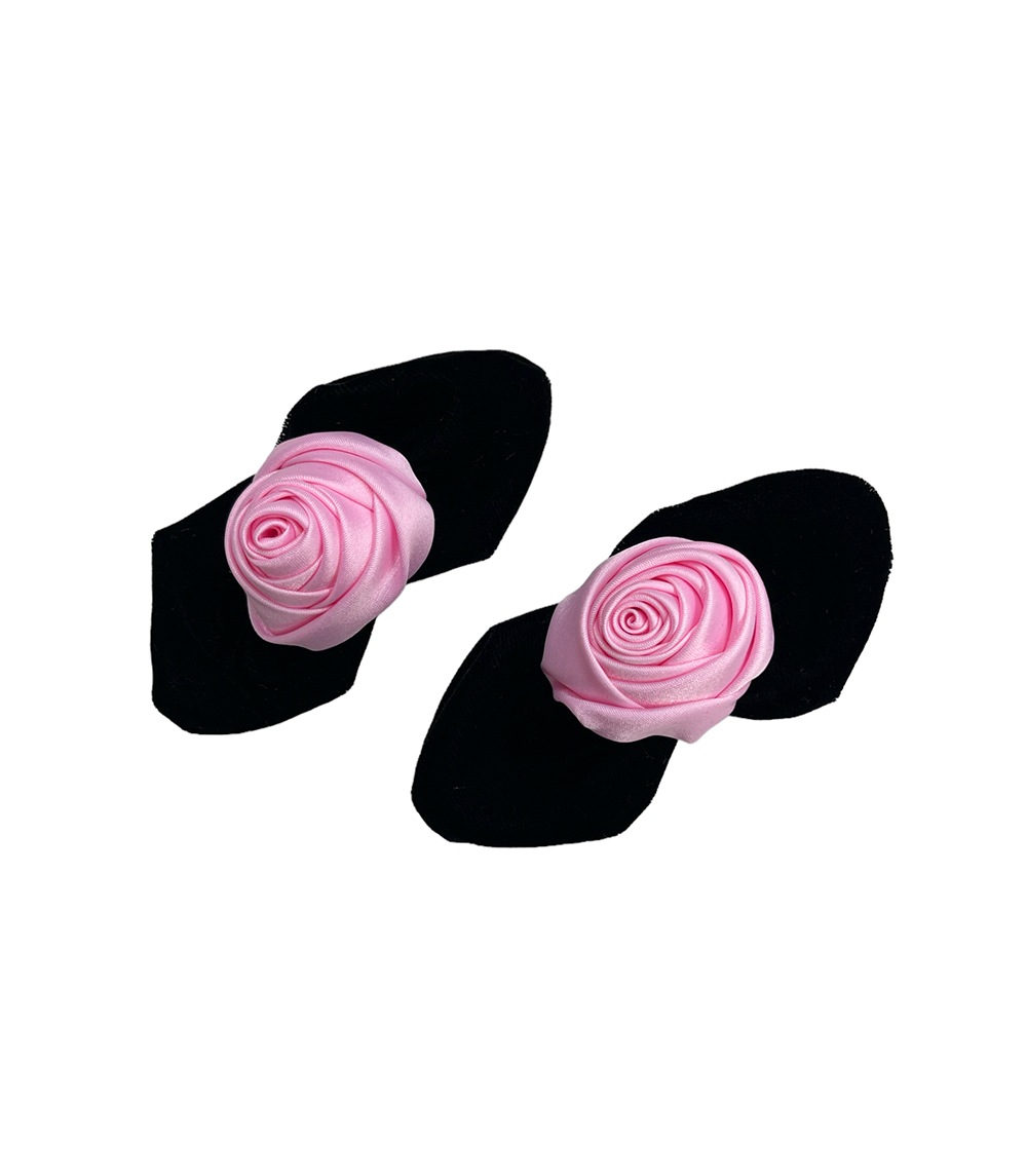 (4type) velvet rose hair clip