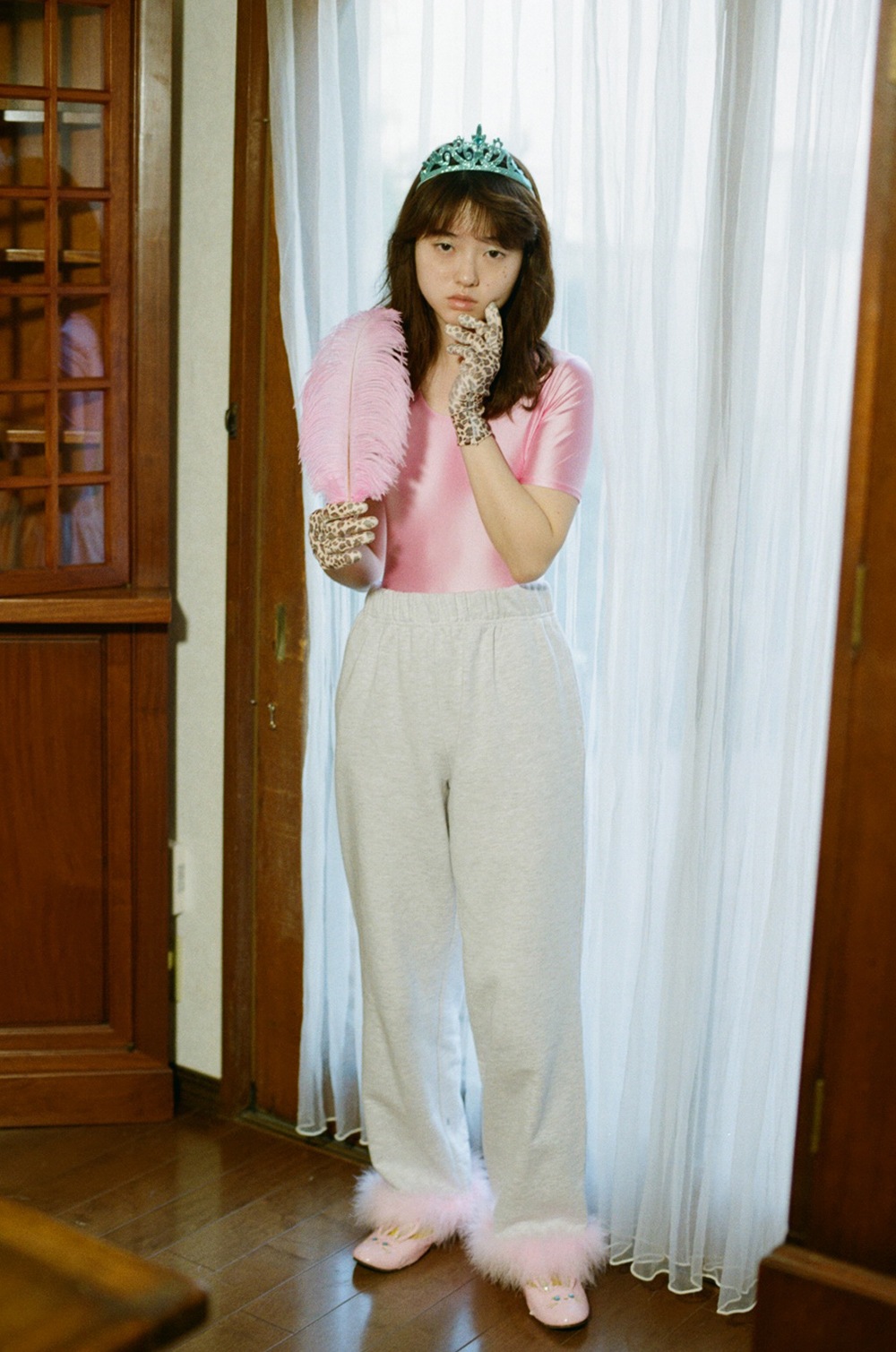 (rsp made) 3color feather sweat pants MADE RASPBERRYPIE