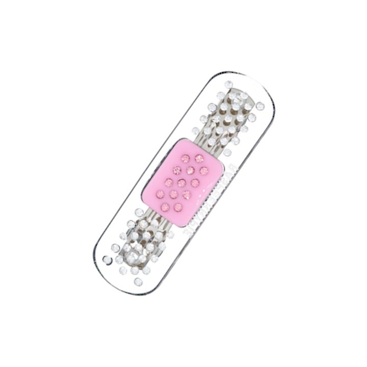 (clear pink) mini band aid hair clip 