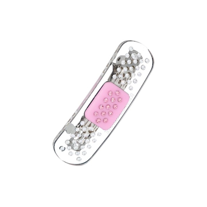 (clear pink) mini band aid hair clip 