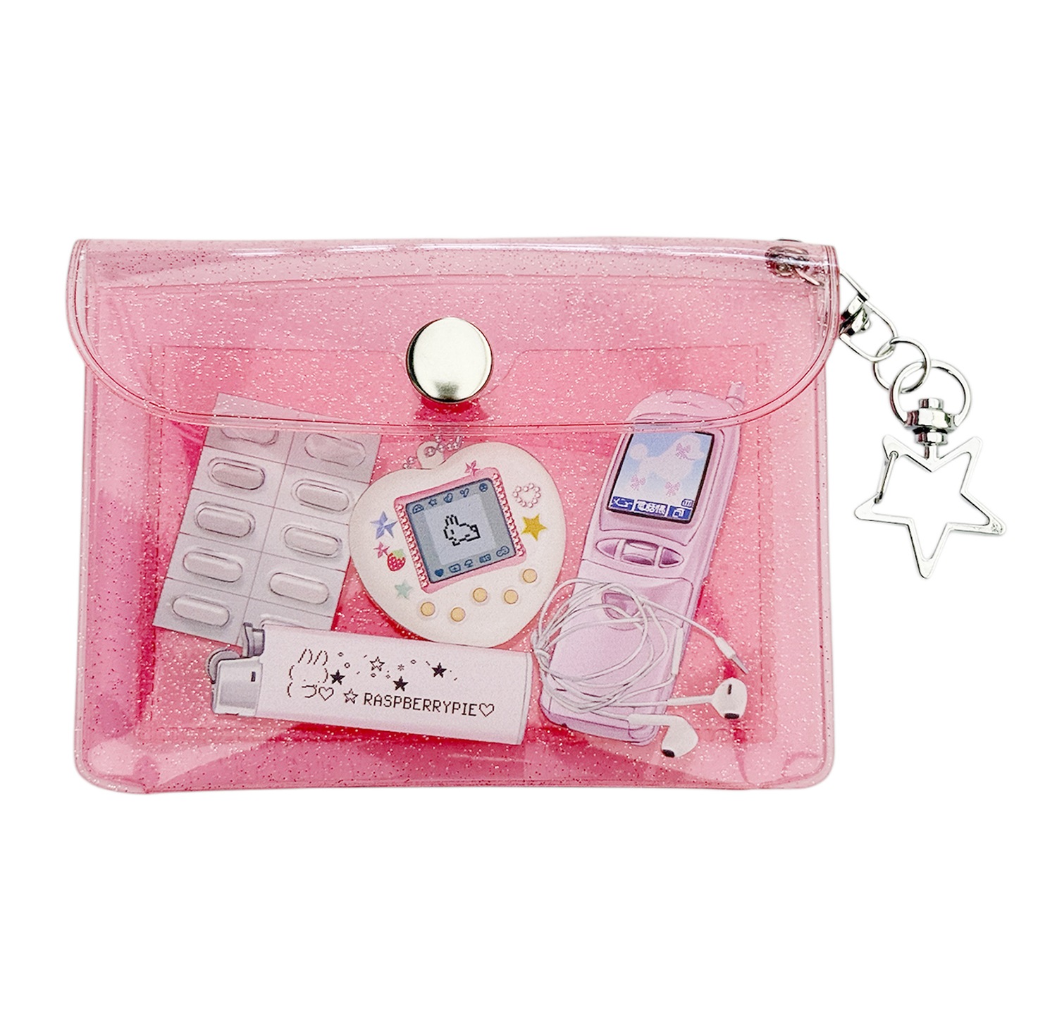 (neon pink) twinkle clear case