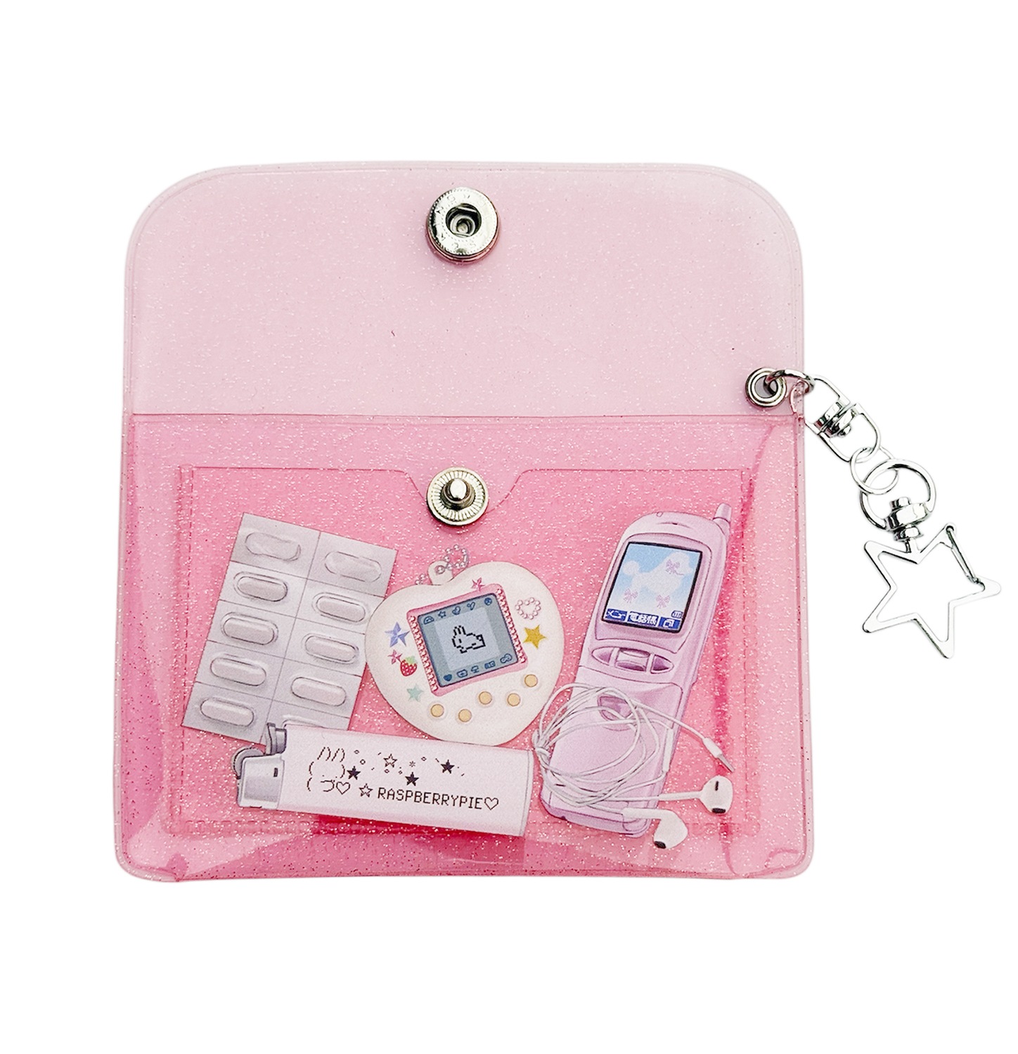 (neon pink) twinkle clear case