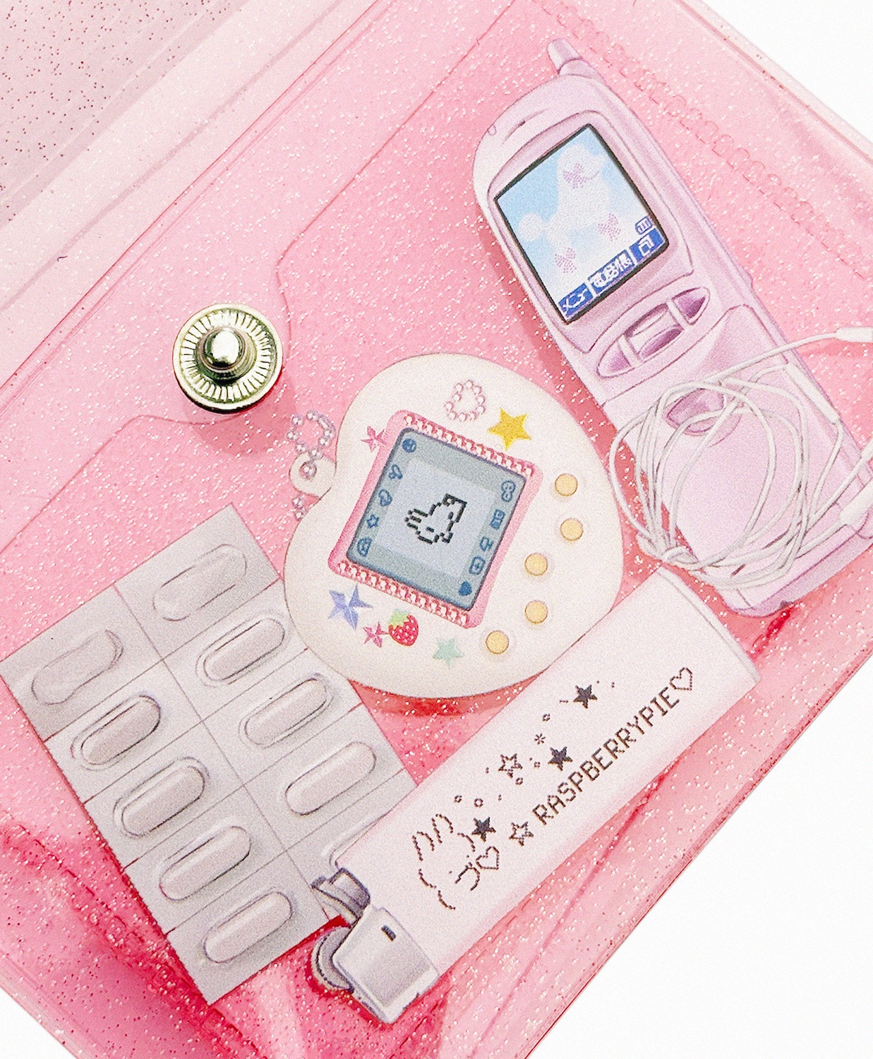 (neon pink) twinkle clear case