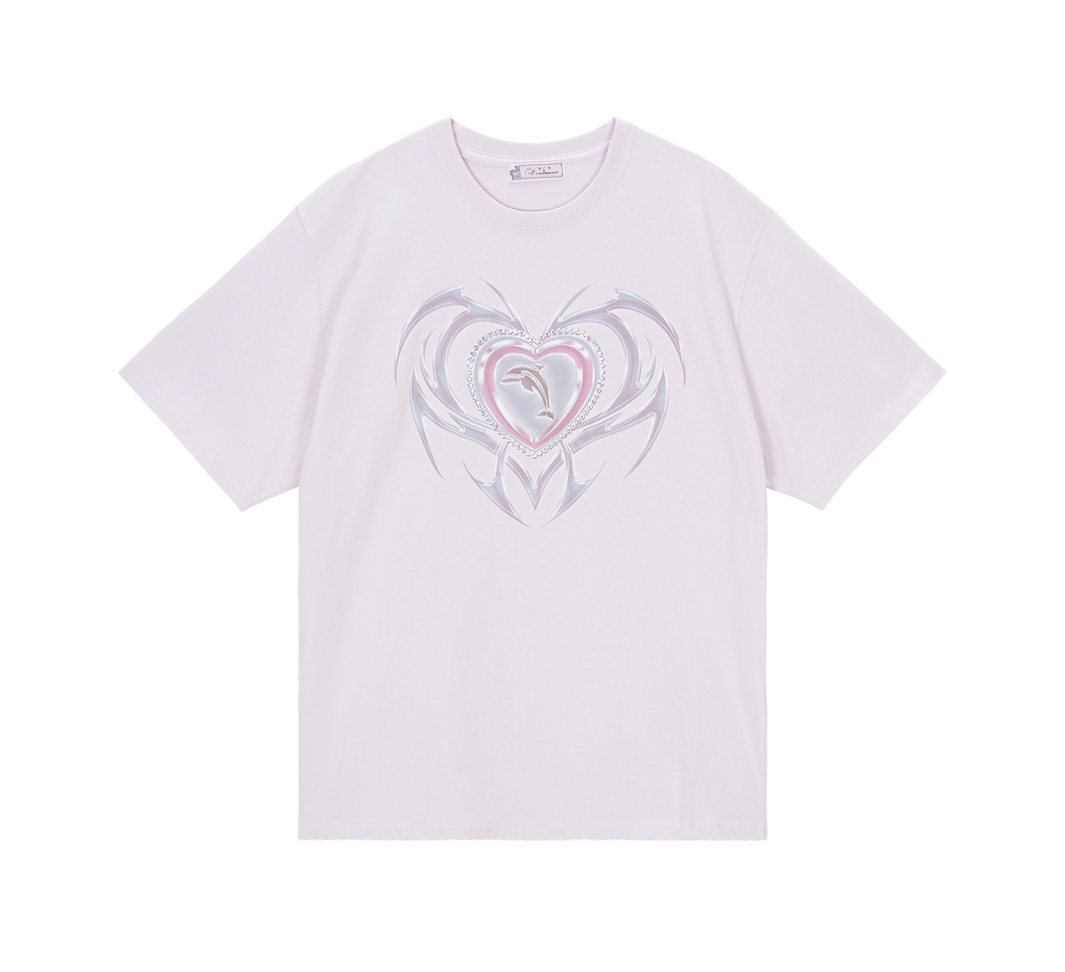pale pink heart dolphin twinkle T-shirt 