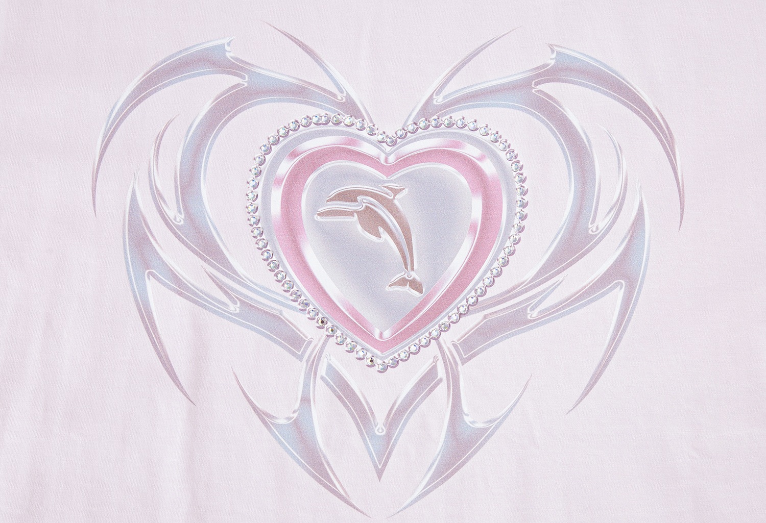 pale pink heart dolphin twinkle T-shirt 