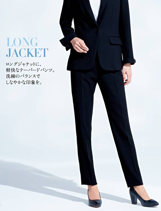 カーシー ENJOY テーパードパンツ ママ コーデ ESL702 Noir ストレッチ 消臭 事務服 オフィスウェア レディース 女性用 オフィス 制服 ユニフォーム 速乾 フォーマル オフィスカジュアル
