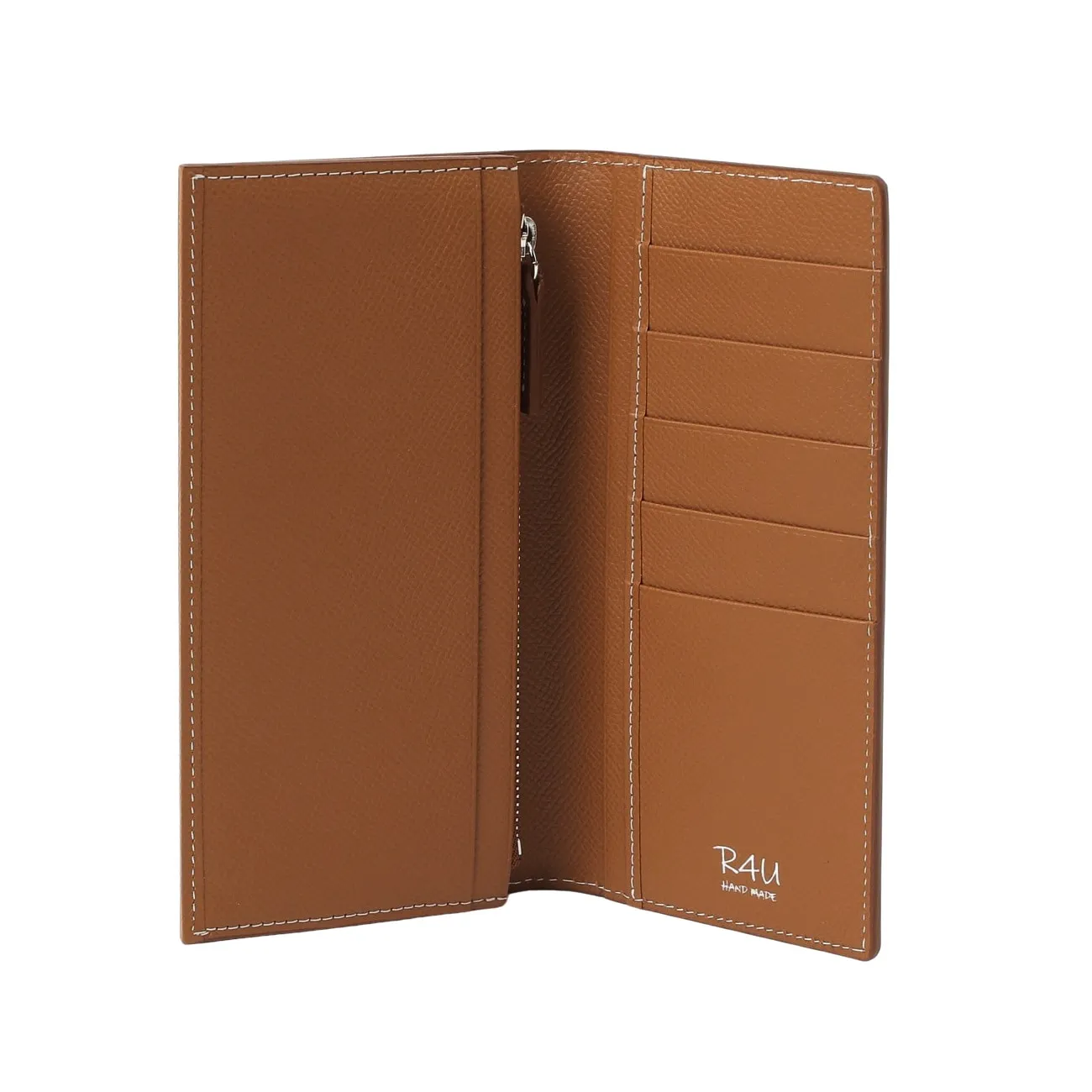 長財布(ジップポケット付)フレンチグレインカーフ TAN