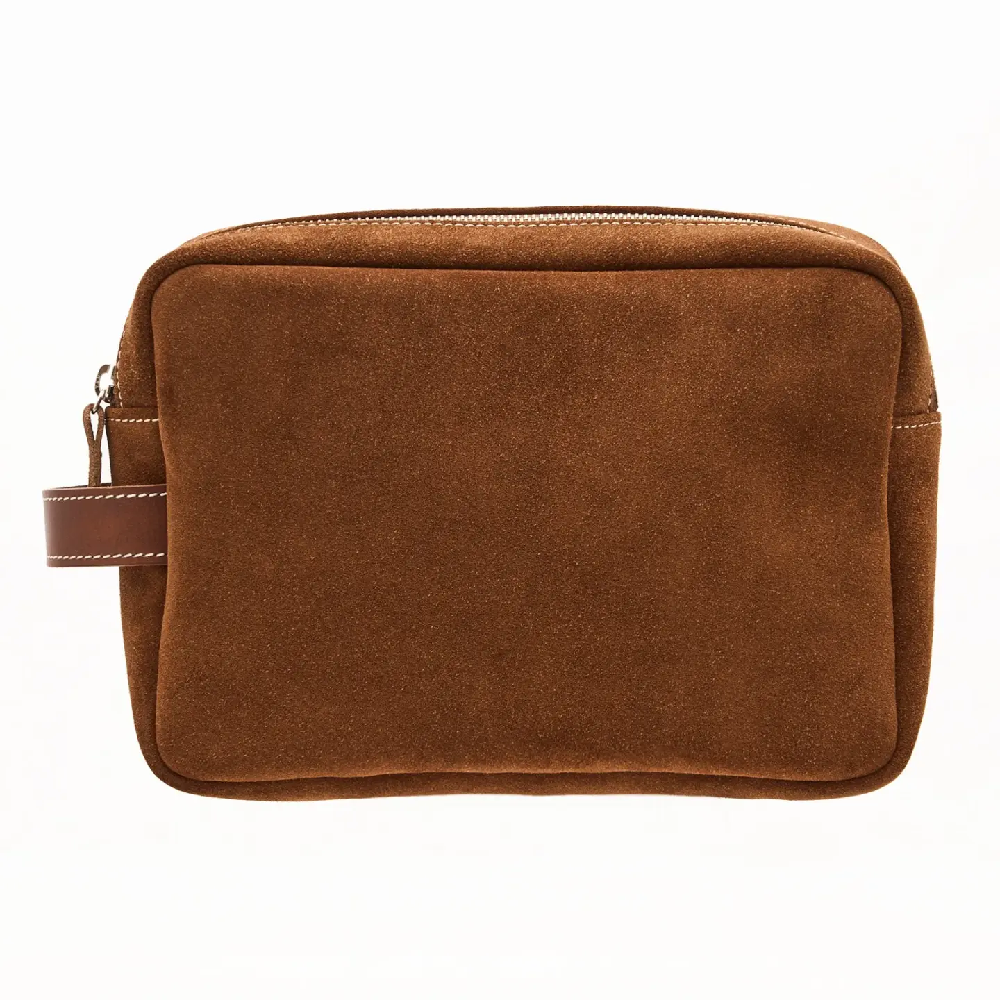 スエードダブルジップポーチ BROWN