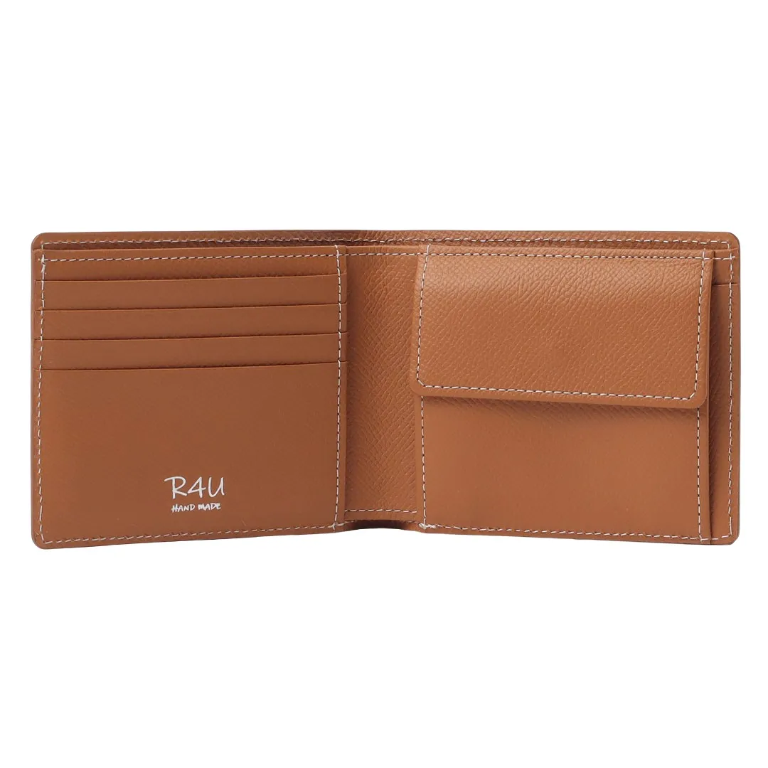 二つ折り財布(コインポケット付) フレンチグレインカーフ TAN