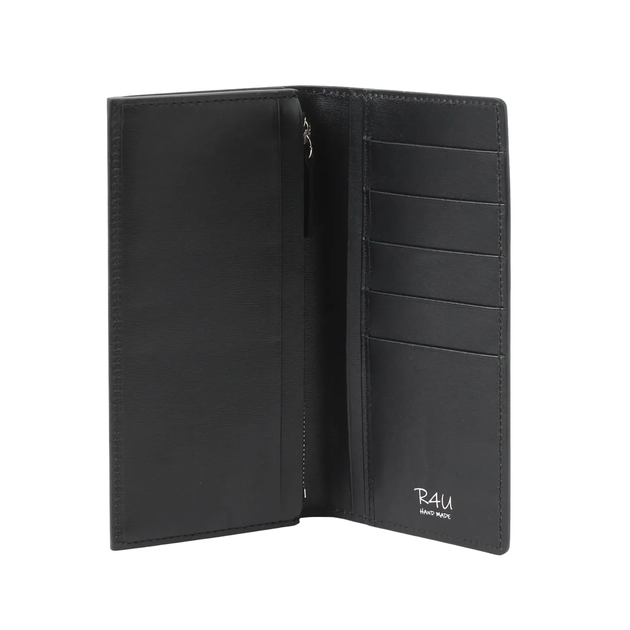 長財布（ジップポケット付）フレンチボックスカーフ BLACK