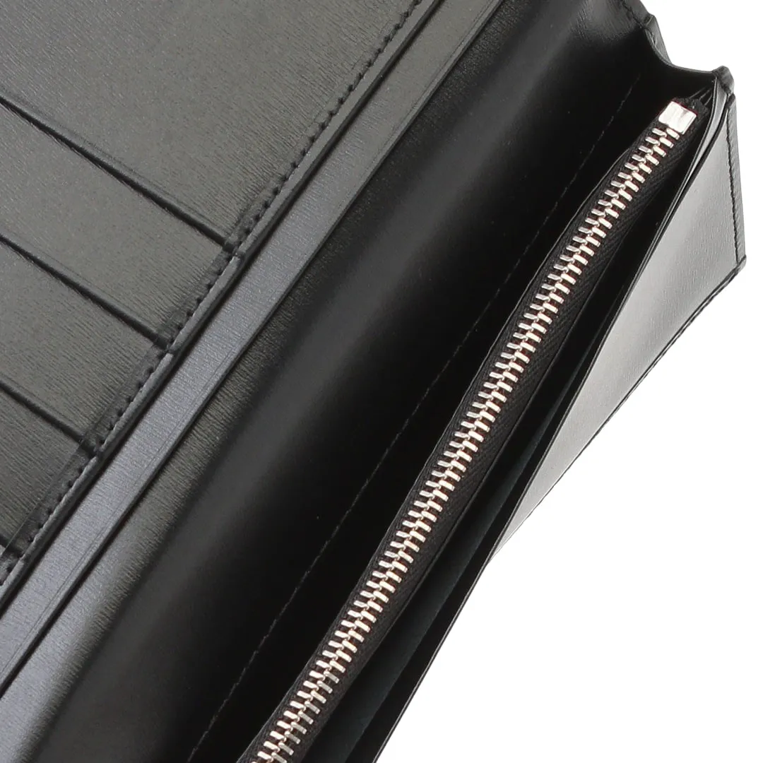 長財布（ジップポケット付）フレンチボックスカーフ BLACK
