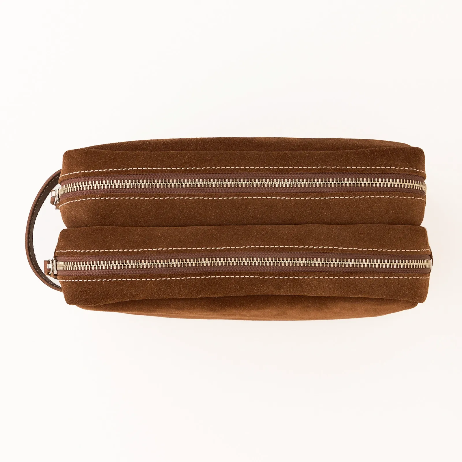 スエードダブルジップポーチ BROWN