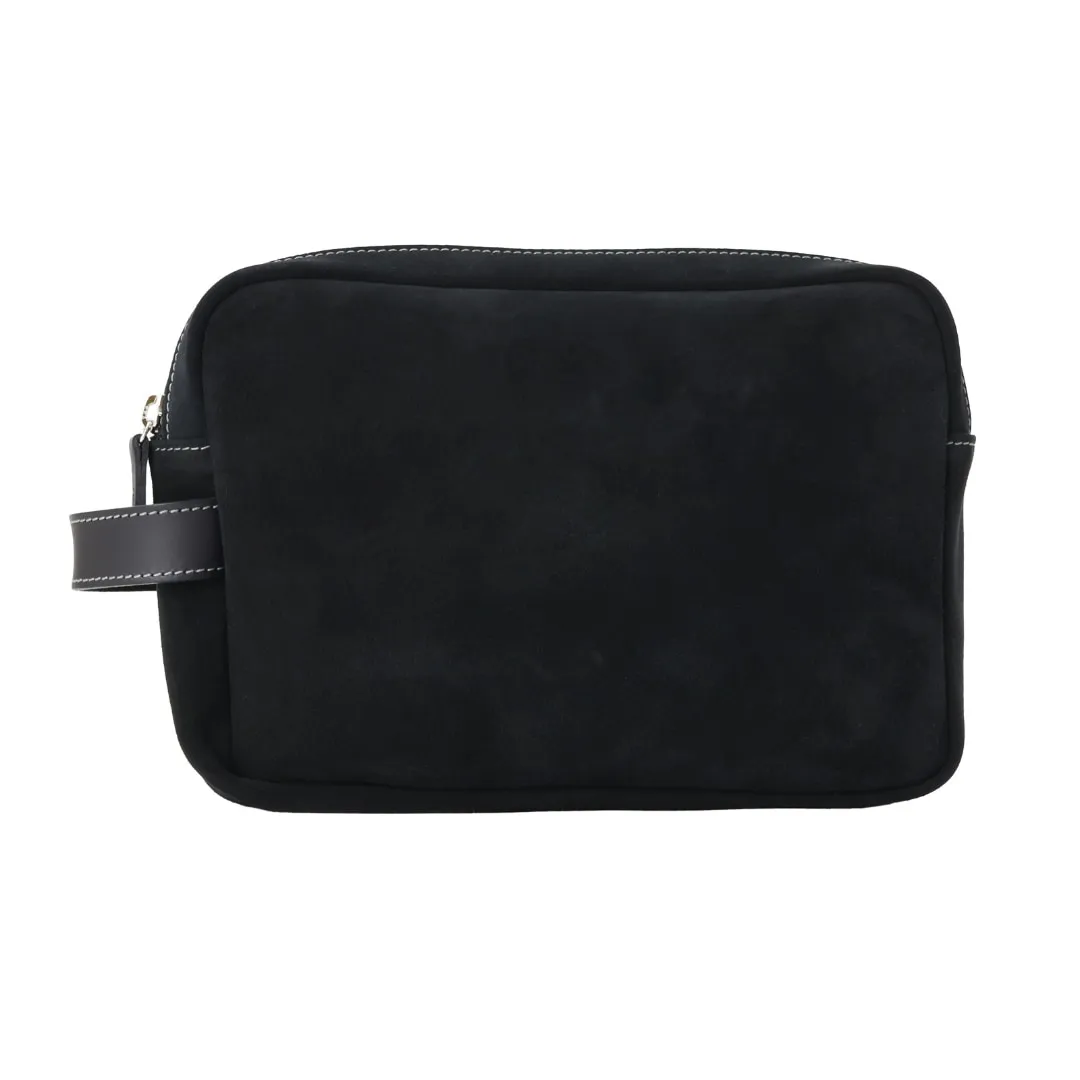 スエードダブルジップポーチ BLACK