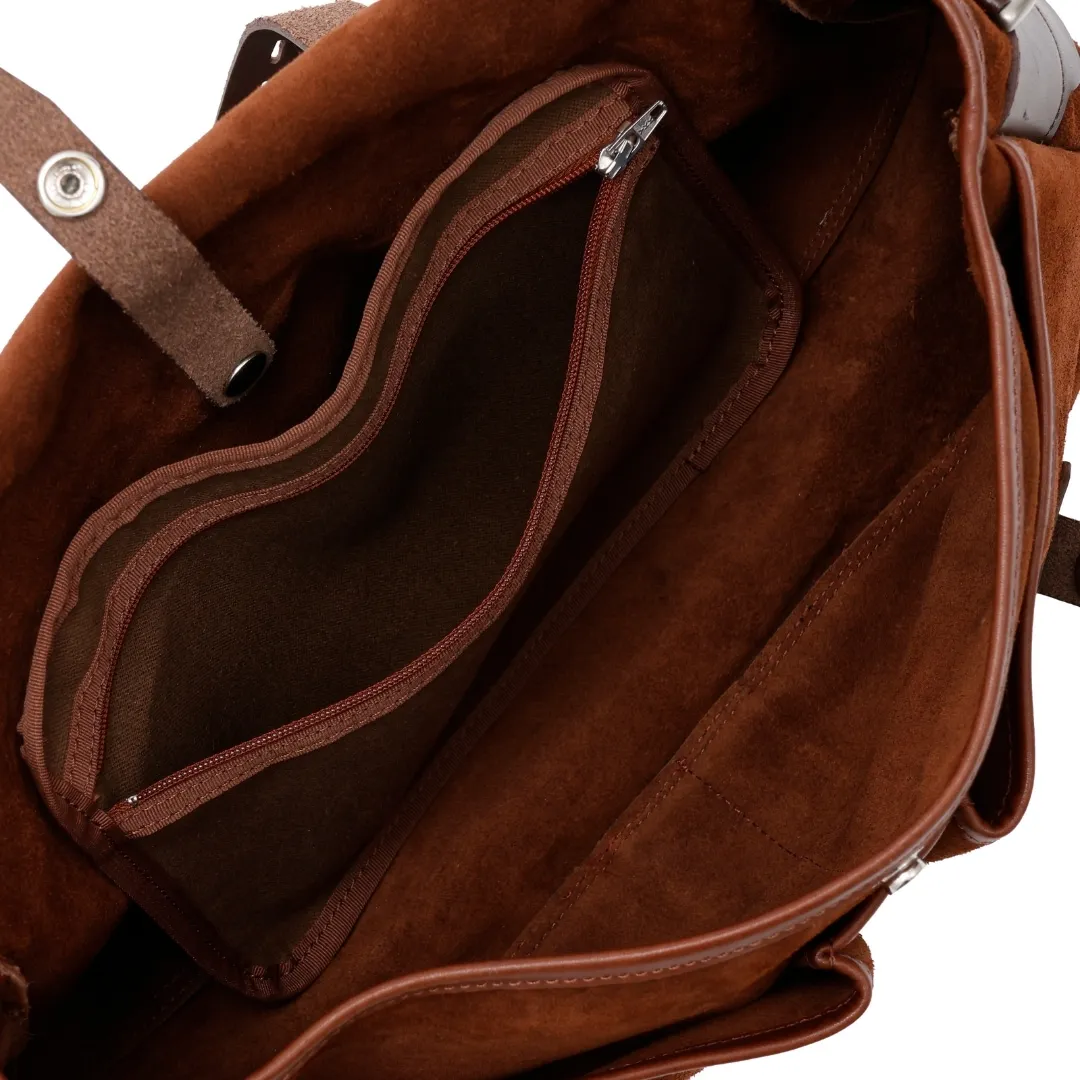 ショルダースエードバッグBROWN