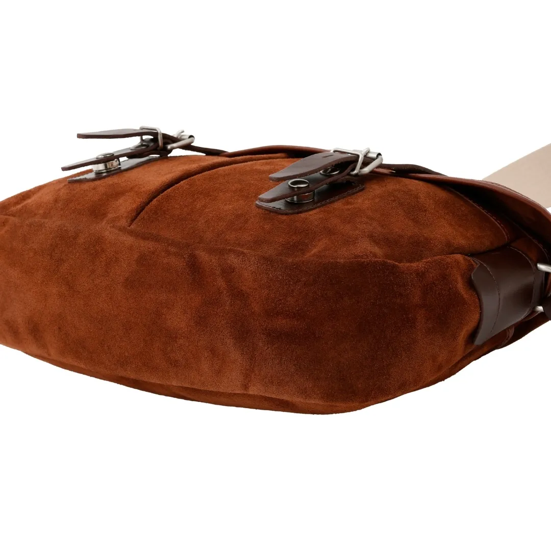 ショルダースエードバッグBROWN