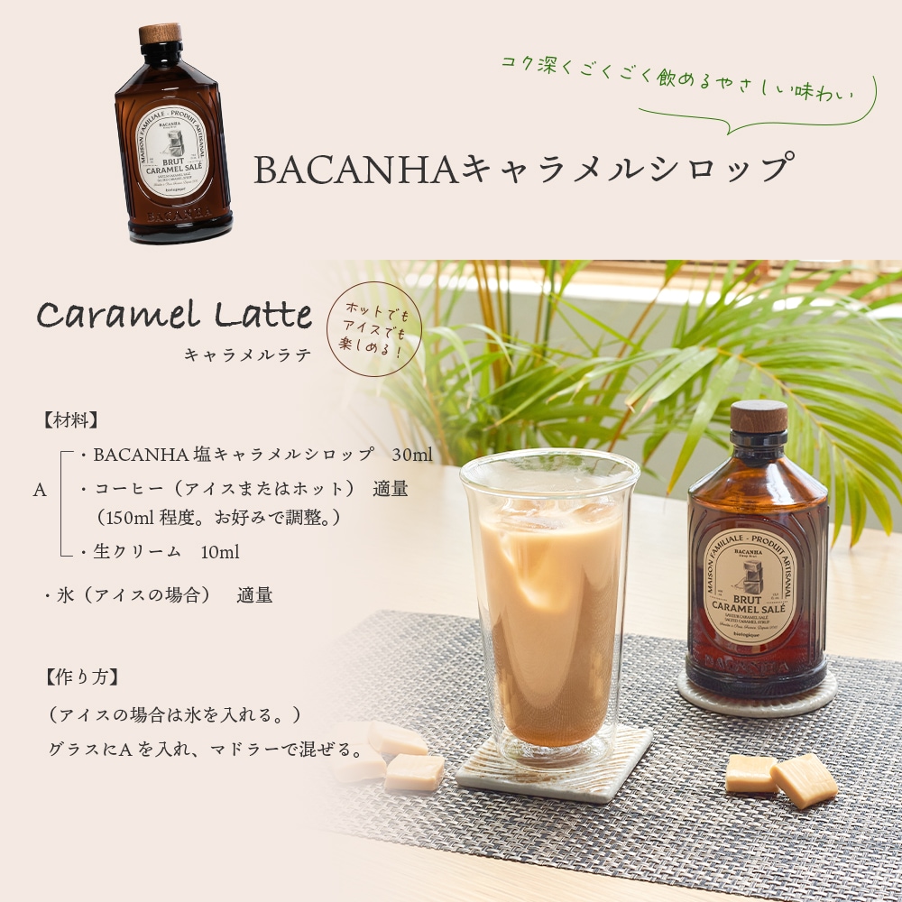 BACANHA シロップ 400ml ゆず いちご 塩キャラメル ヘーゼルナッツ ピーチ カシス ライム パッションフルーツ【送料無料】