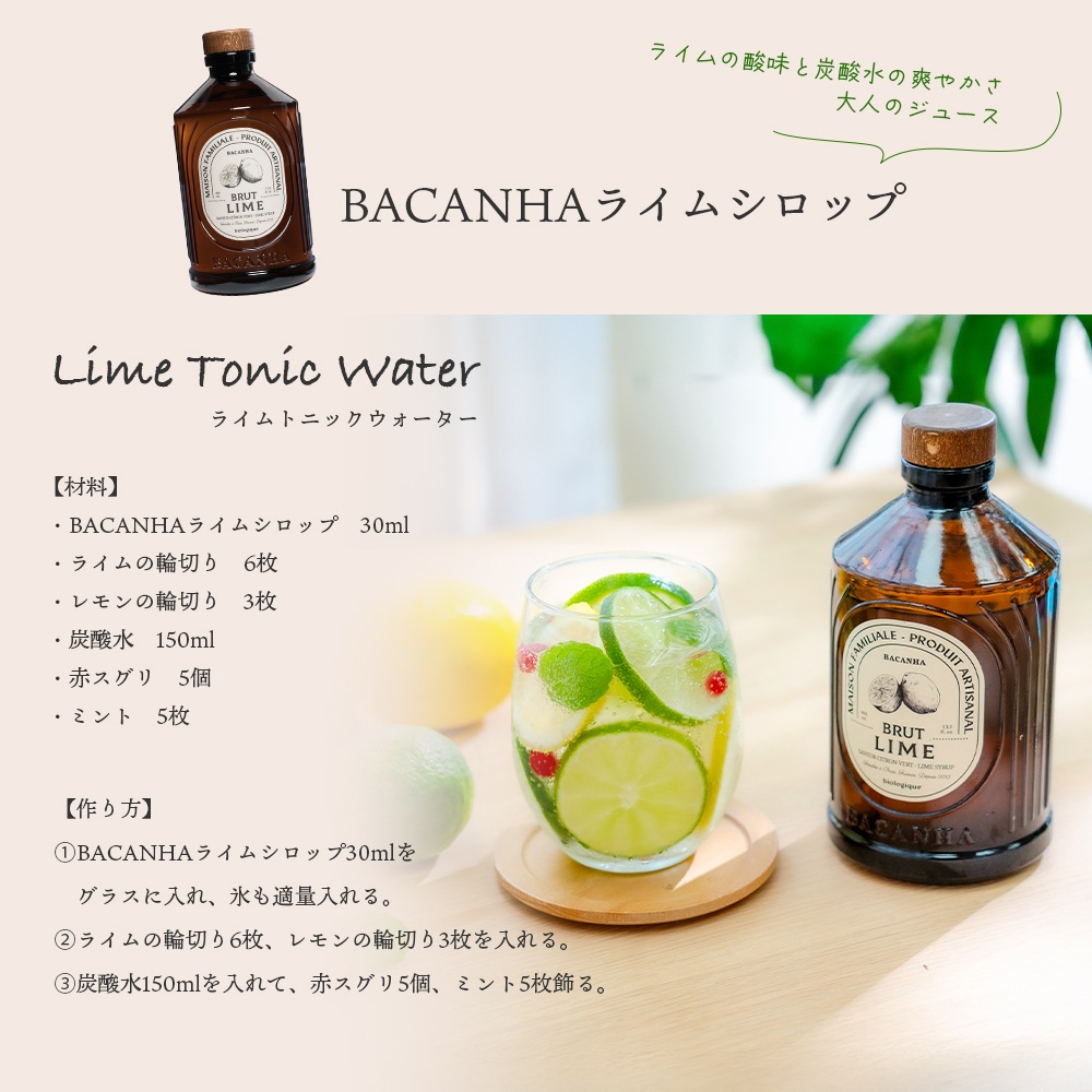 BACANHA シロップ 400ml ゆず いちご 塩キャラメル ヘーゼルナッツ ピーチ カシス ライム パッションフルーツ【送料無料】